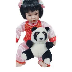 Danbury Mint Mei Mei Porcelain Chinese Doll with Panda by Bruce Hsieh